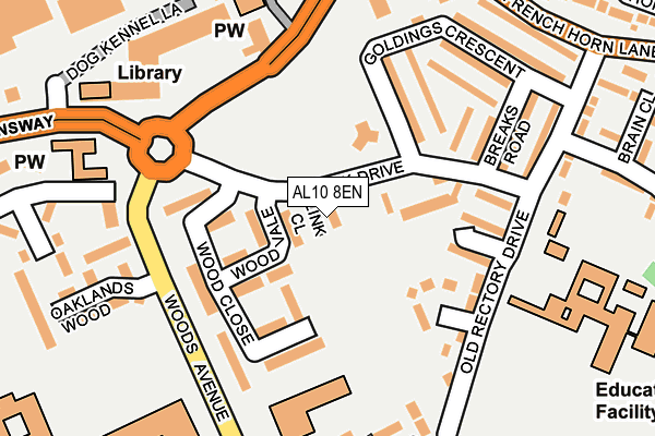 AL10 8EN map - OS OpenMap – Local (Ordnance Survey)