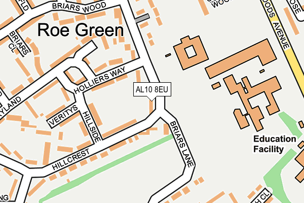 AL10 8EU map - OS OpenMap – Local (Ordnance Survey)