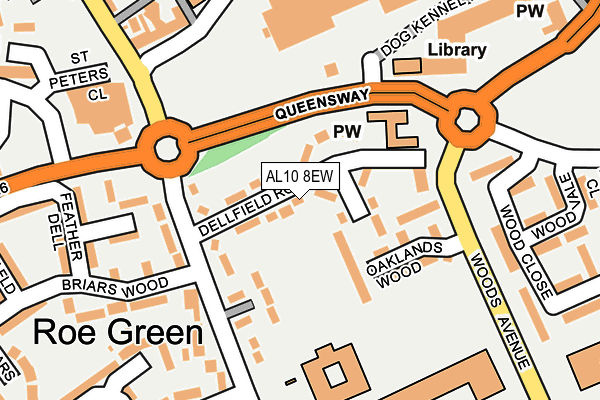 AL10 8EW map - OS OpenMap – Local (Ordnance Survey)