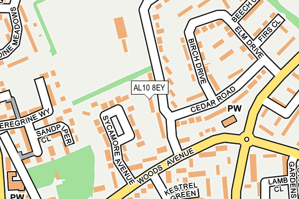 AL10 8EY map - OS OpenMap – Local (Ordnance Survey)