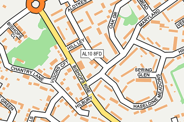 AL10 8FD map - OS OpenMap – Local (Ordnance Survey)