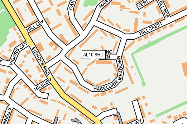 AL10 8HD map - OS OpenMap – Local (Ordnance Survey)