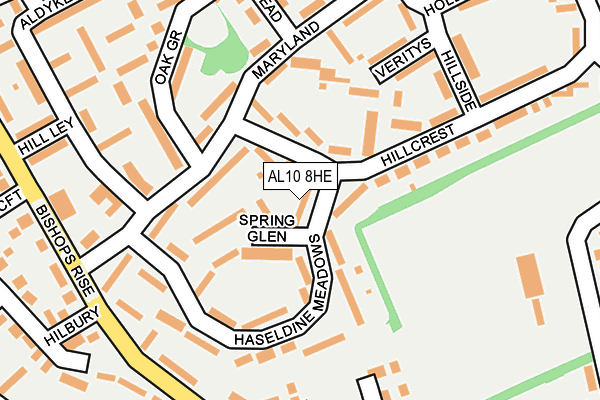 AL10 8HE map - OS OpenMap – Local (Ordnance Survey)
