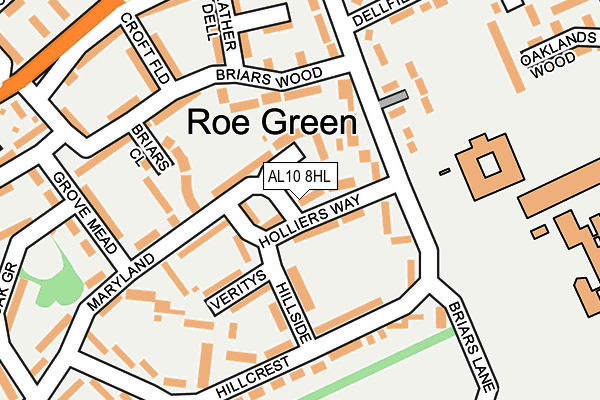 AL10 8HL map - OS OpenMap – Local (Ordnance Survey)