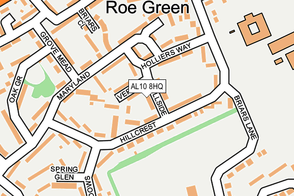 AL10 8HQ map - OS OpenMap – Local (Ordnance Survey)