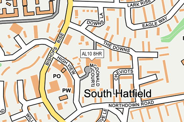 AL10 8HR map - OS OpenMap – Local (Ordnance Survey)