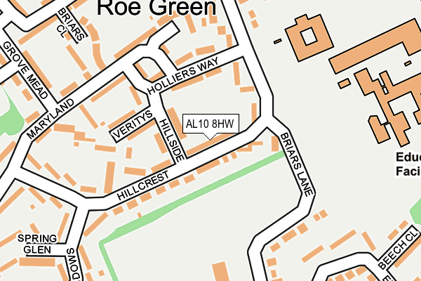 AL10 8HW map - OS OpenMap – Local (Ordnance Survey)