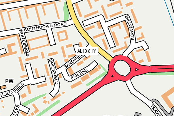 AL10 8HY map - OS OpenMap – Local (Ordnance Survey)