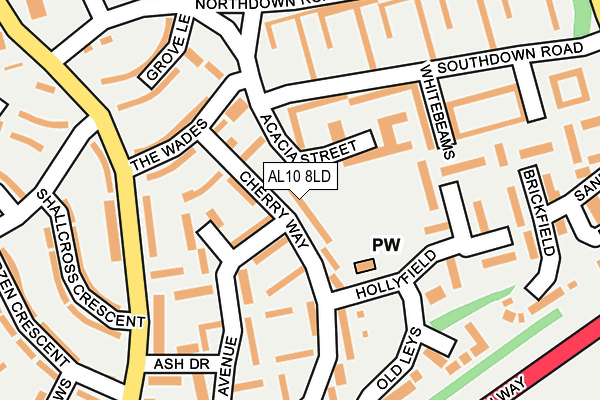 AL10 8LD map - OS OpenMap – Local (Ordnance Survey)