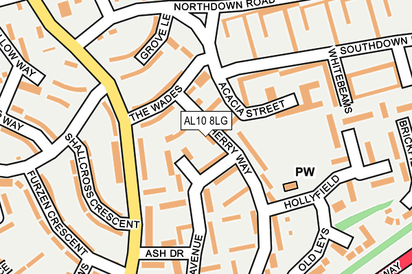 AL10 8LG map - OS OpenMap – Local (Ordnance Survey)