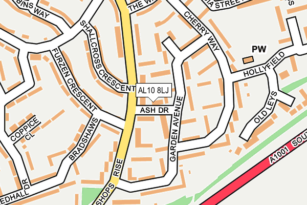 AL10 8LJ map - OS OpenMap – Local (Ordnance Survey)