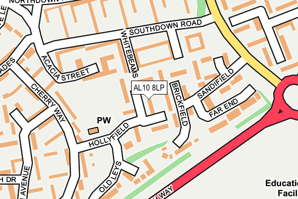 AL10 8LP map - OS OpenMap – Local (Ordnance Survey)