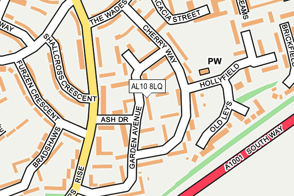 AL10 8LQ map - OS OpenMap – Local (Ordnance Survey)