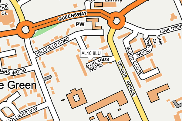 AL10 8LU map - OS OpenMap – Local (Ordnance Survey)