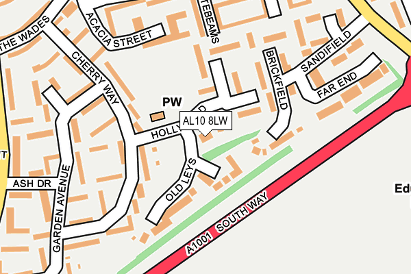 AL10 8LW map - OS OpenMap – Local (Ordnance Survey)