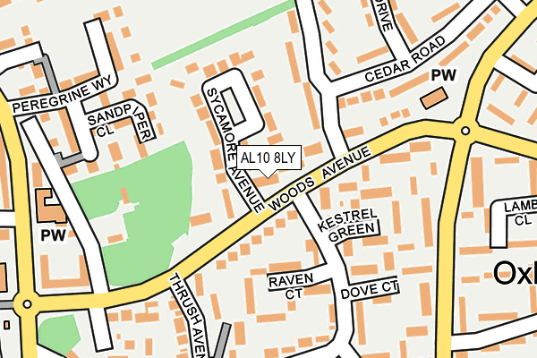 AL10 8LY map - OS OpenMap – Local (Ordnance Survey)