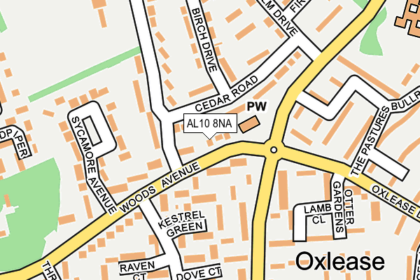 AL10 8NA map - OS OpenMap – Local (Ordnance Survey)