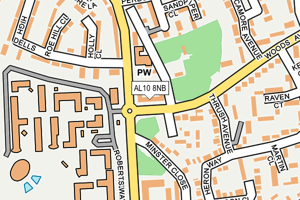AL10 8NB map - OS OpenMap – Local (Ordnance Survey)