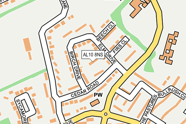 AL10 8NS map - OS OpenMap – Local (Ordnance Survey)