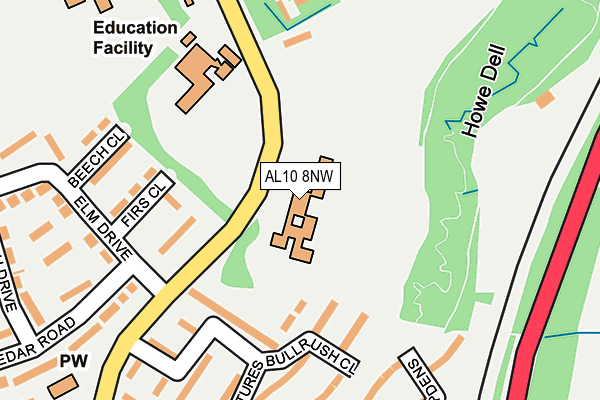 AL10 8NW map - OS OpenMap – Local (Ordnance Survey)