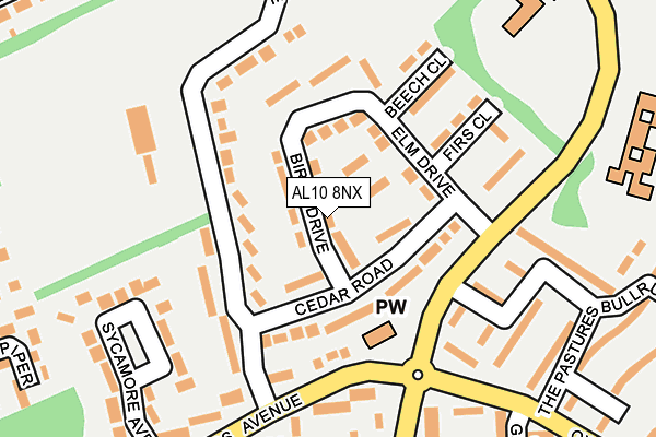 AL10 8NX map - OS OpenMap – Local (Ordnance Survey)