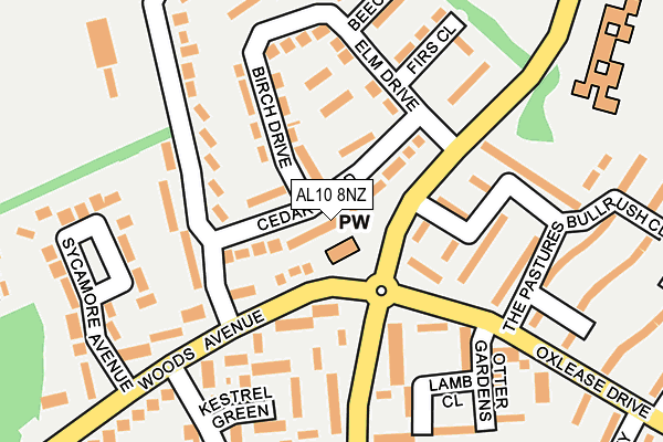 AL10 8NZ map - OS OpenMap – Local (Ordnance Survey)