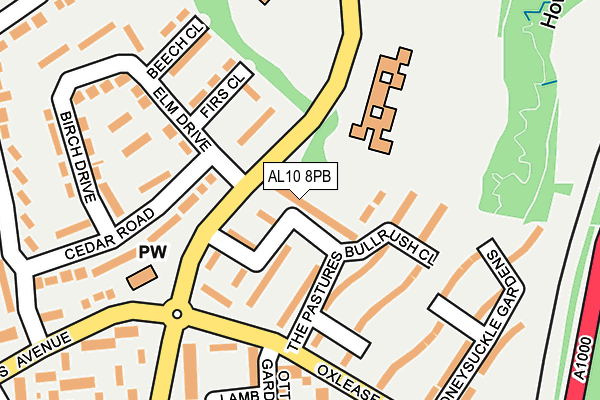 AL10 8PB map - OS OpenMap – Local (Ordnance Survey)