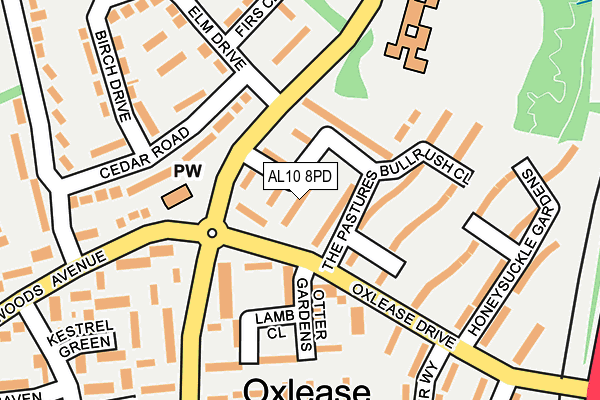 AL10 8PD map - OS OpenMap – Local (Ordnance Survey)