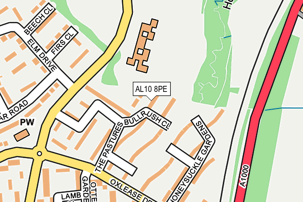 AL10 8PE map - OS OpenMap – Local (Ordnance Survey)