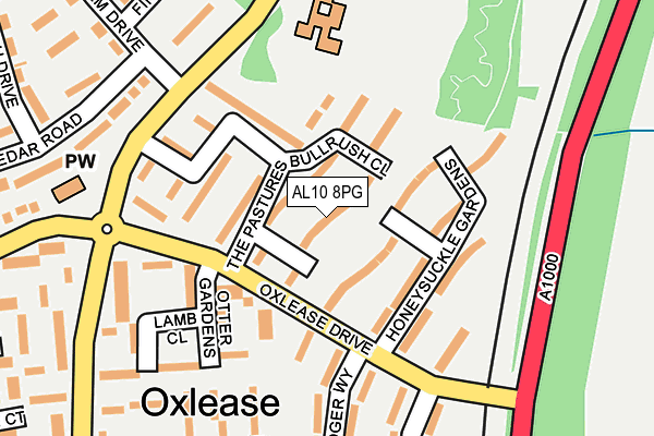 AL10 8PG map - OS OpenMap – Local (Ordnance Survey)
