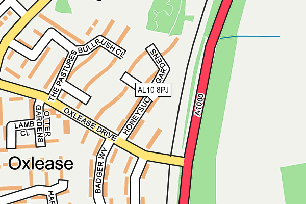 AL10 8PJ map - OS OpenMap – Local (Ordnance Survey)