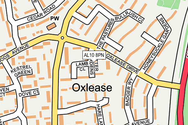 AL10 8PN map - OS OpenMap – Local (Ordnance Survey)