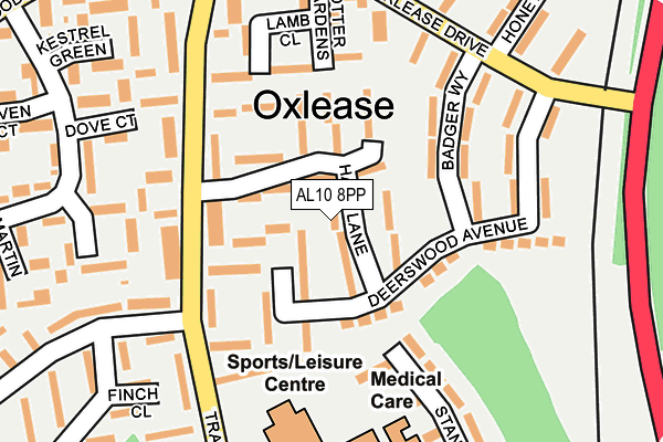 AL10 8PP map - OS OpenMap – Local (Ordnance Survey)