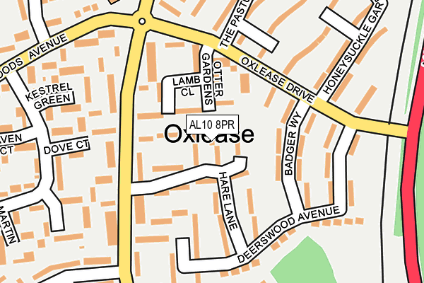 AL10 8PR map - OS OpenMap – Local (Ordnance Survey)