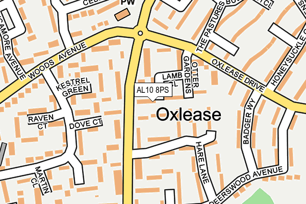 AL10 8PS map - OS OpenMap – Local (Ordnance Survey)