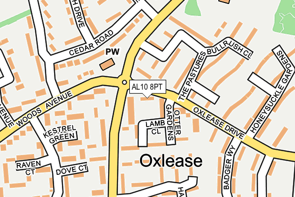 AL10 8PT map - OS OpenMap – Local (Ordnance Survey)