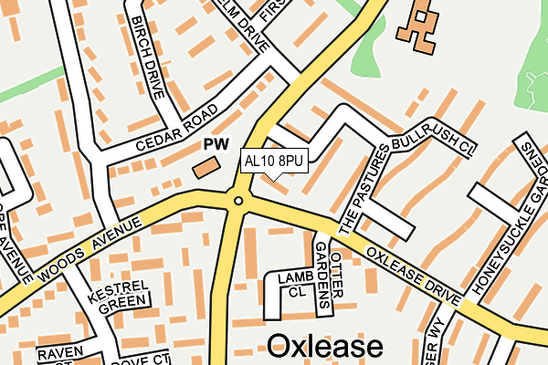AL10 8PU map - OS OpenMap – Local (Ordnance Survey)