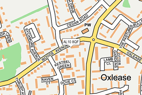 AL10 8QF map - OS OpenMap – Local (Ordnance Survey)