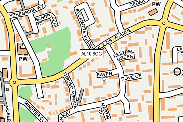 AL10 8QG map - OS OpenMap – Local (Ordnance Survey)