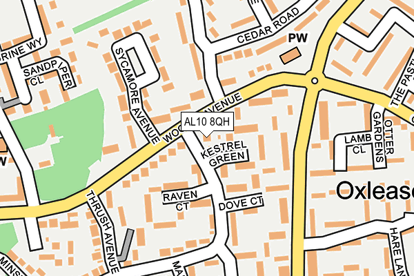 AL10 8QH map - OS OpenMap – Local (Ordnance Survey)