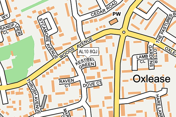 AL10 8QJ map - OS OpenMap – Local (Ordnance Survey)