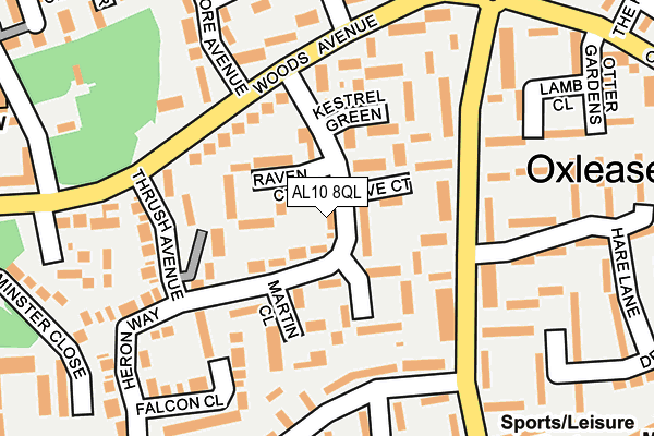 AL10 8QL map - OS OpenMap – Local (Ordnance Survey)