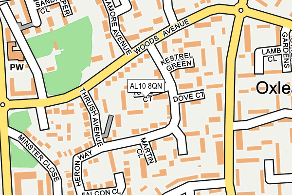 AL10 8QN map - OS OpenMap – Local (Ordnance Survey)