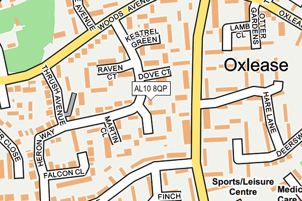 AL10 8QP map - OS OpenMap – Local (Ordnance Survey)