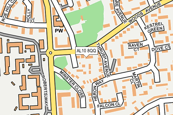 AL10 8QQ map - OS OpenMap – Local (Ordnance Survey)