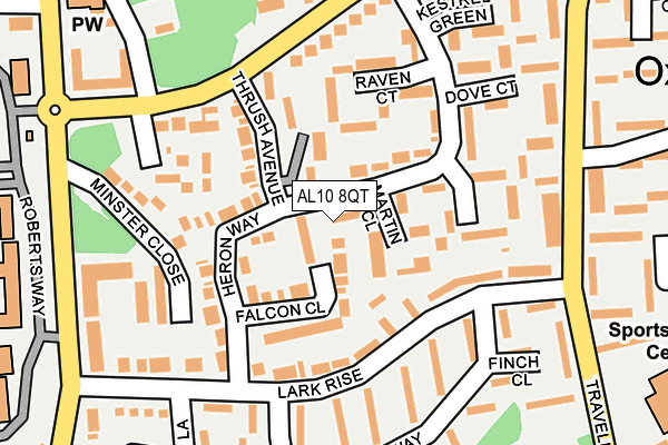 AL10 8QT map - OS OpenMap – Local (Ordnance Survey)