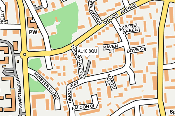 AL10 8QU map - OS OpenMap – Local (Ordnance Survey)