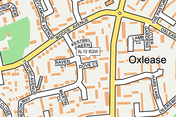 AL10 8QW map - OS OpenMap – Local (Ordnance Survey)