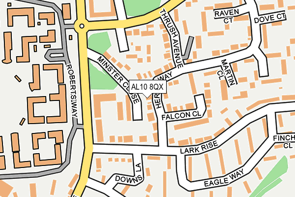 AL10 8QX map - OS OpenMap – Local (Ordnance Survey)