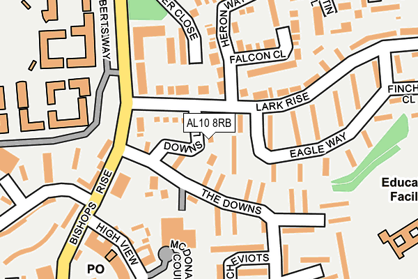 AL10 8RB map - OS OpenMap – Local (Ordnance Survey)
